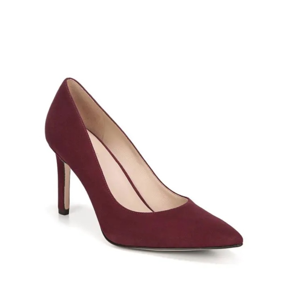 27 Edit Alanna Burgundy Pointed Toe Suede Pump